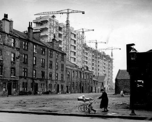 Errol Street At The Corner Of Camden Street In The Gorbals. In The Background Can Be Seen The Rise Of The New Flats image